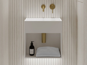 Прямоугольный одиночный подвесной умывальник из смолы