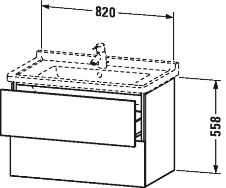 LC626504040 Тумбочка подвесная L-Cube #LC6265 820 x 469 мм Черный глянцевый лак Duravit - Вид №1