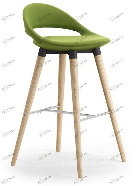 Leyform Высокий табурет из дерева и ткани со спинкой Samba 51562