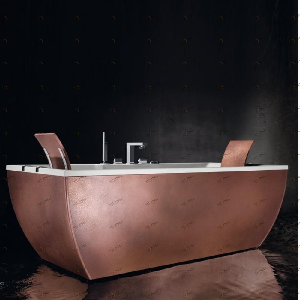 Ванна приставная с аэро и гидромассажем Kali Metal Copper 180 см Karolitalia BLUBLEUKALIPENISOLAMETALCOPPERBLUMIX180