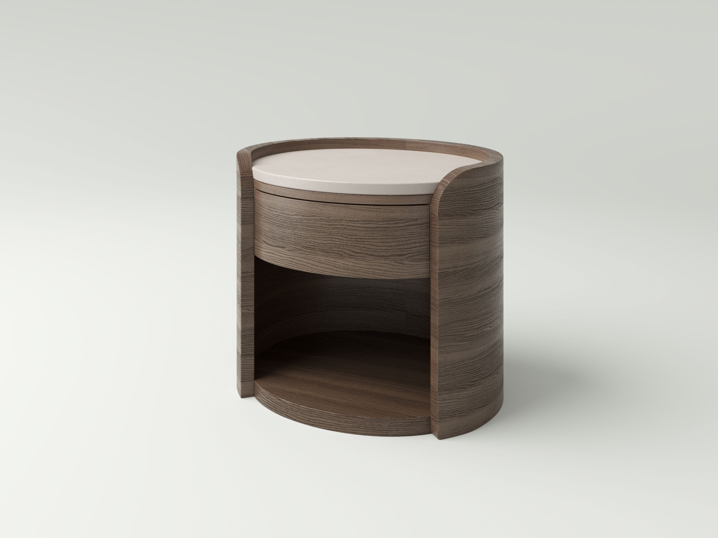 Овальная дубовая тумбочка с каменной столешницей NITZAN HOME RONDE ARCH-00124914 - Вид №1