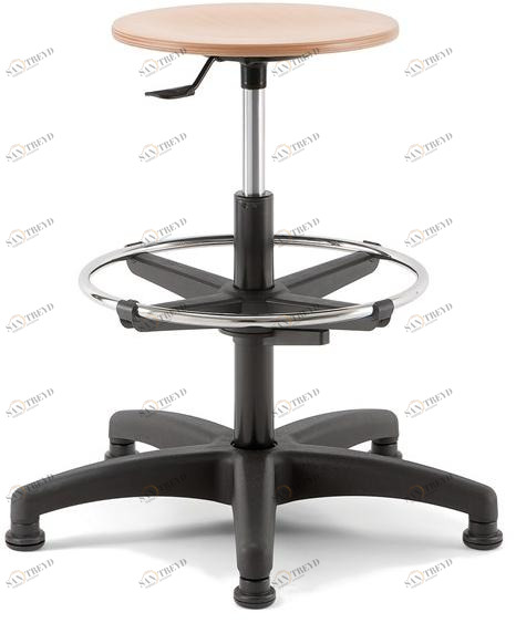 Linea Fabbrica Офисный табурет с 5 спицами из бука с подставкой для ног Mea wood sun-id-1413407