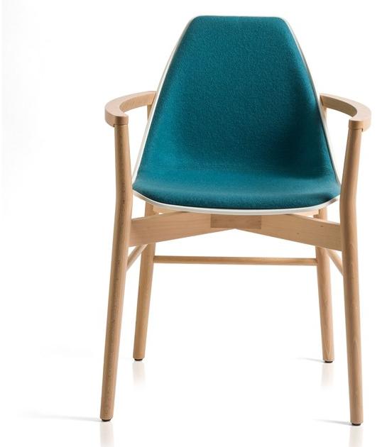 ALMA DESIGN Мягкое деревянное кресло с подлокотниками X chair 1087 - Вид №1