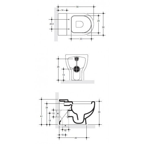 41949 Приставной унитаз напольный Белый  ONE Италия Santreyd - Вид №2