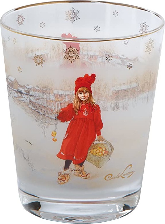 10571374 Goebel Подсвечник 9см "Бритта с яблоками" "Карл Ларсон" Стекло 