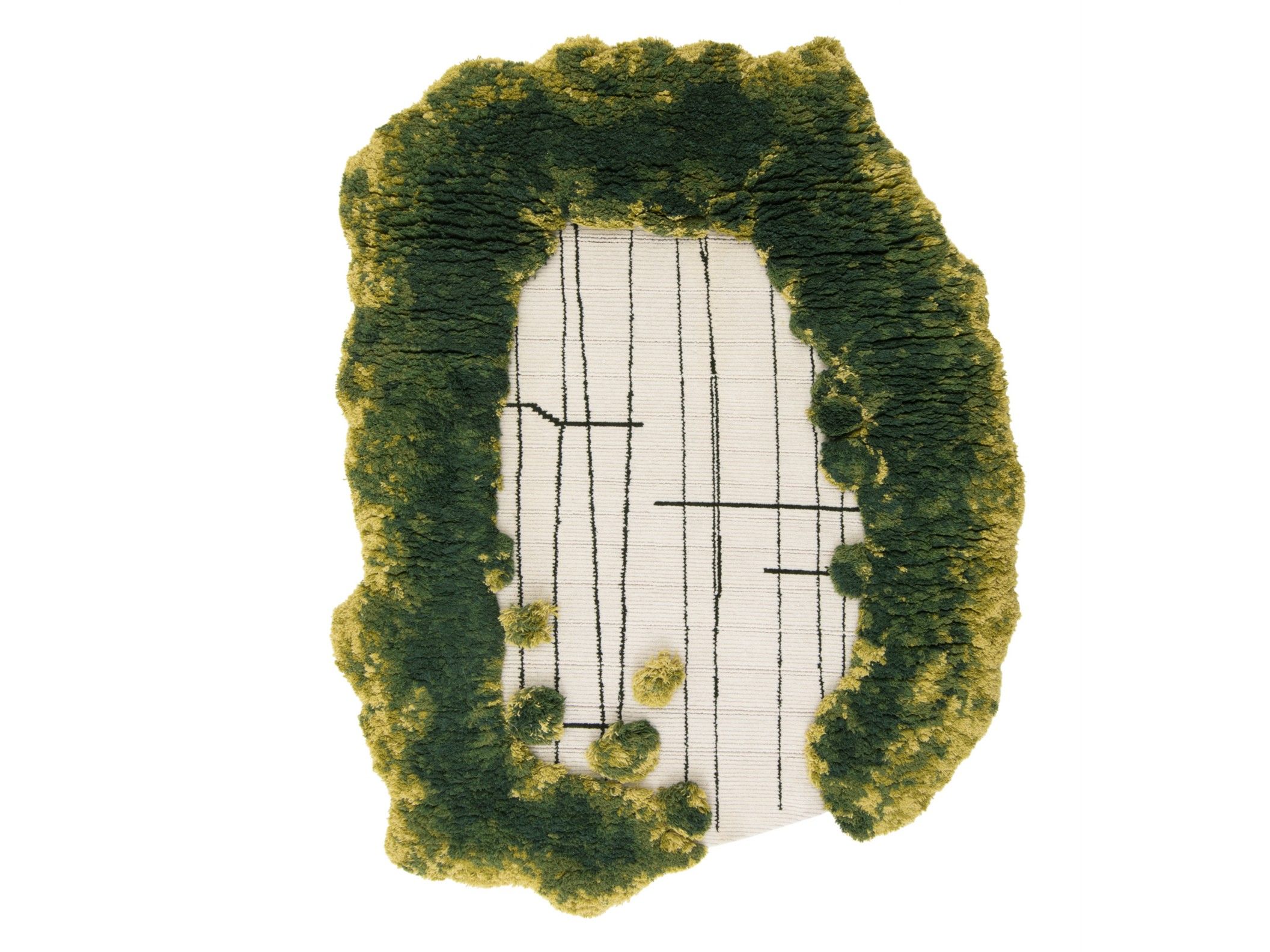 Прямоугольный ковер ручной работы из гималайской шерсти cc-tapis Tempore ARCH-00152909