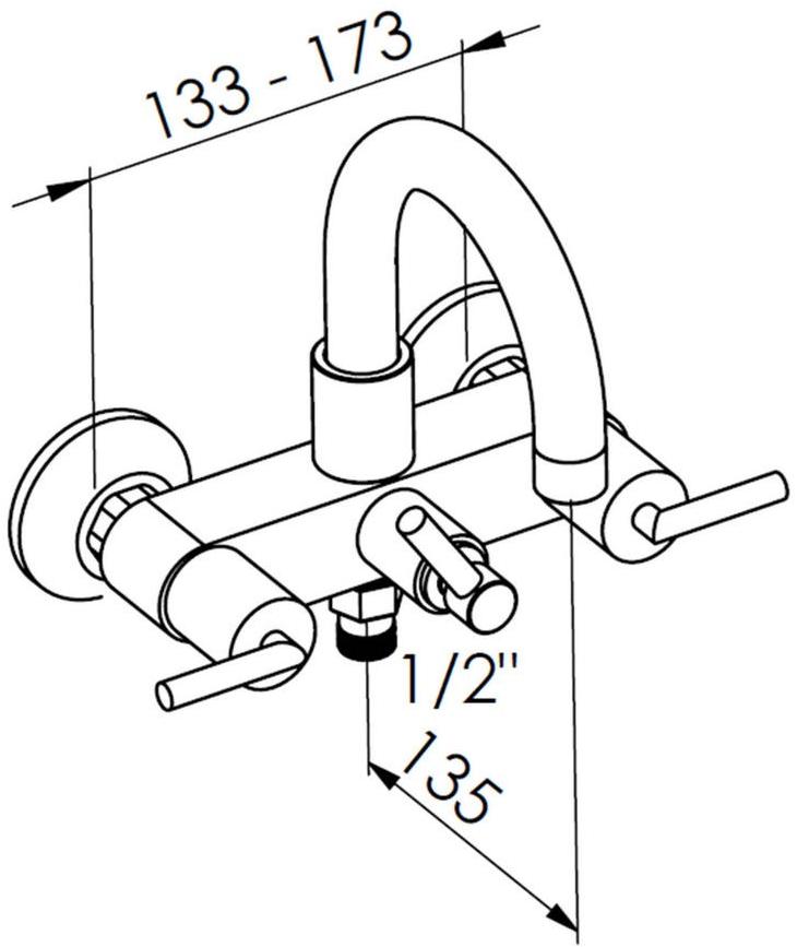 rvb Смеситель для ванны на 2 отверстия Fun 4031.--.68 - Вид №1