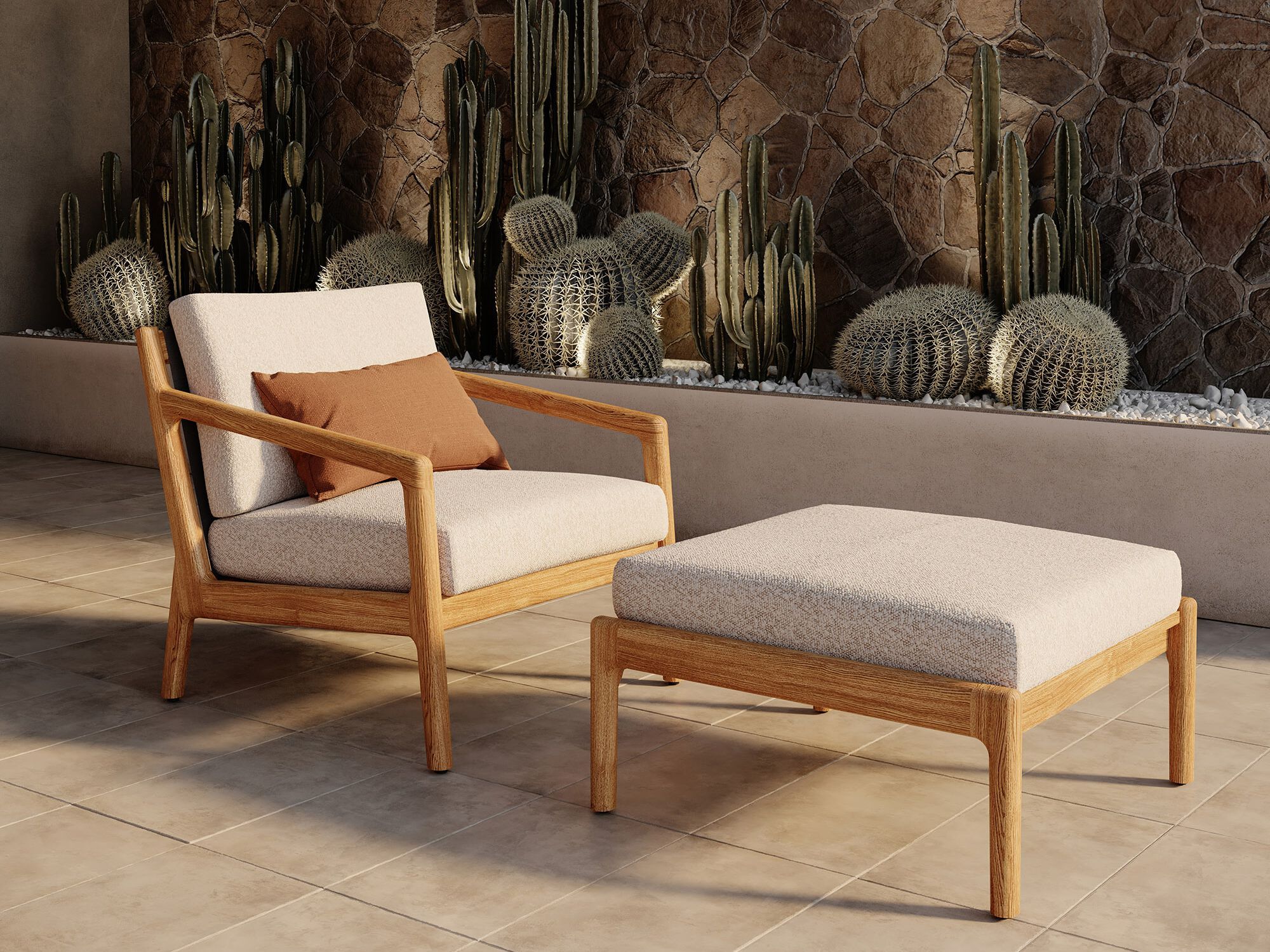 Мягкое ТИК садовое кресло с подлокотниками Walters Laurel ARCH-00071346 - Вид №7