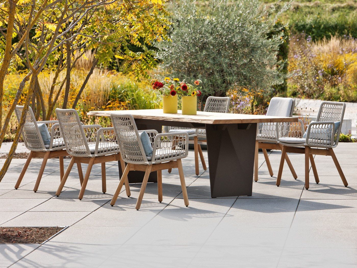 Садовый стул из ткани и тика FISCHER MÖBEL Wing Light ARCH-00038980 - Вид №2