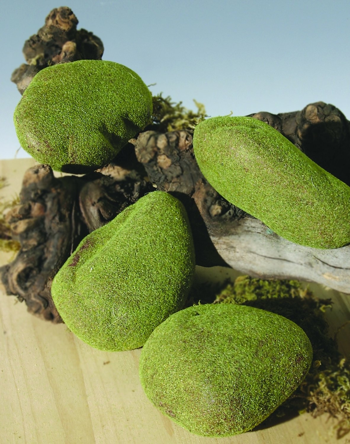 8304 860 a2 Украшение моховыми камнями, 4 штуки в мешочке, 10 см, зелено-коричневые H-andreas 