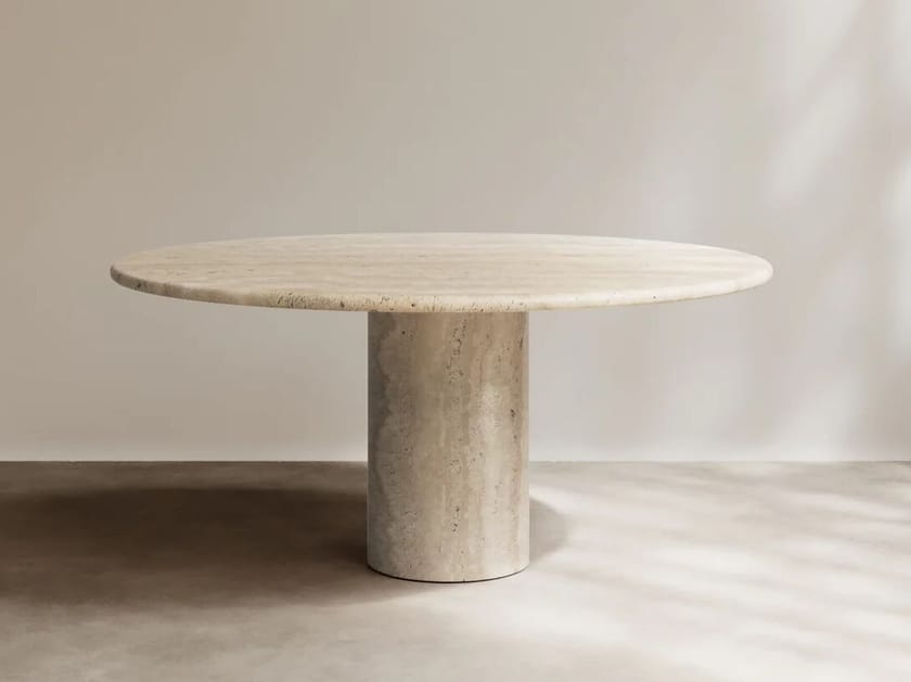 Травертин круглый обеденный стол Paloma Editions Time ARCH-00139752
