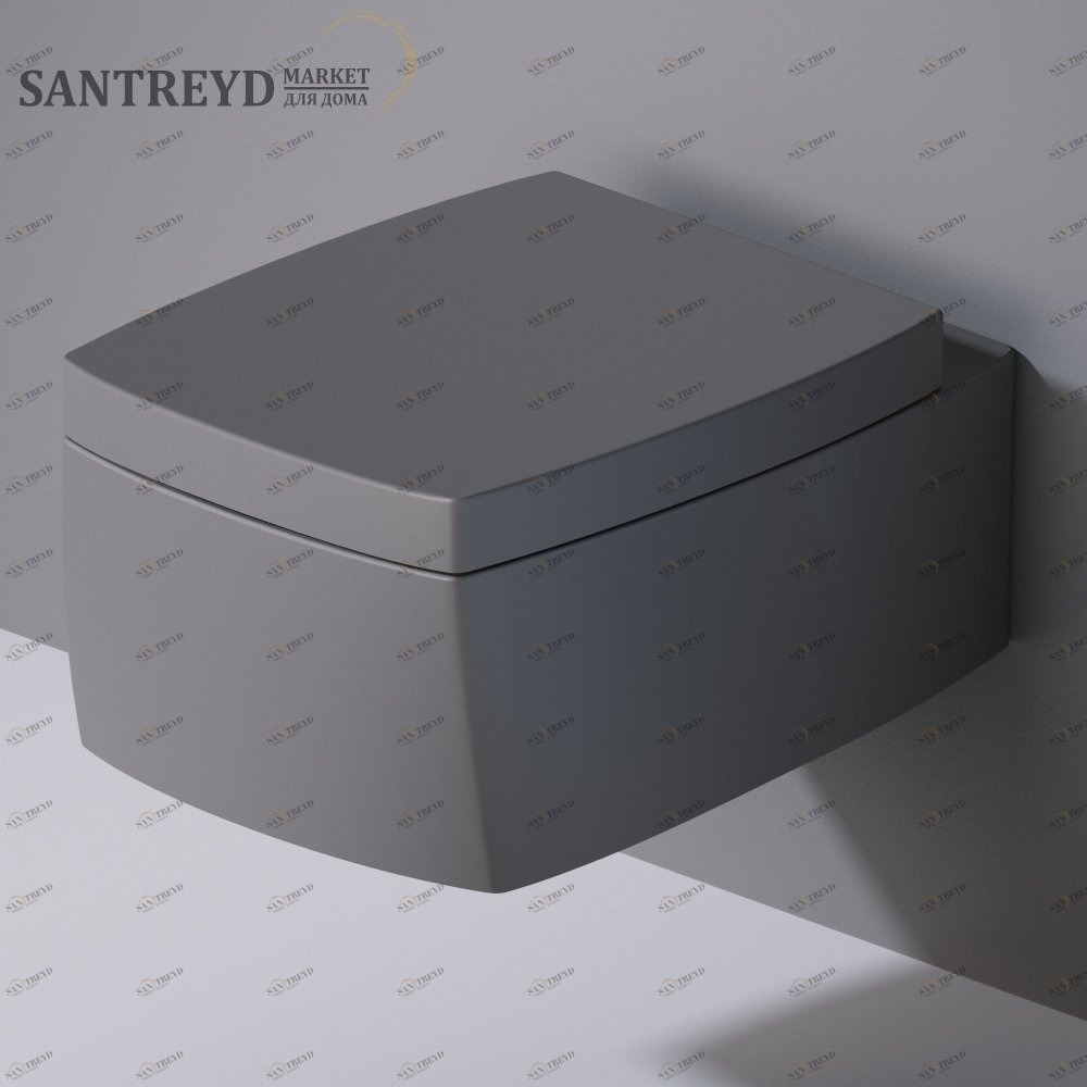 S521116 Подвесной унитаз настенный Серый A. e T. Italia SQUARE Италия AeT ITALIA