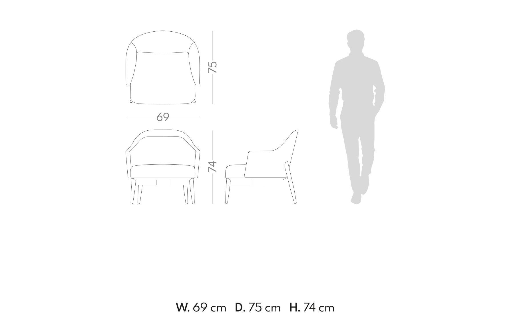 Кожаное кресло с подлокотниками PRADDY Natur ARCH-00063561 - Вид №6