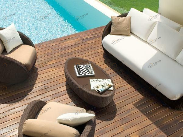 Roberti Низкий овальный садовый стол из алюминия и стекла Saint tropez sun-id-1445067