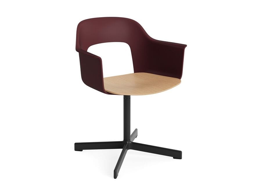 Вращающееся кресло с подлокотниками из полипропилена с деревянным сиденьем Hay макет ARCH-00049703 - Вид №38