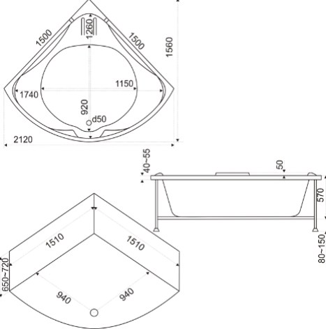 В 00014 Ванна Bas Ирис Santreyd - Вид №1