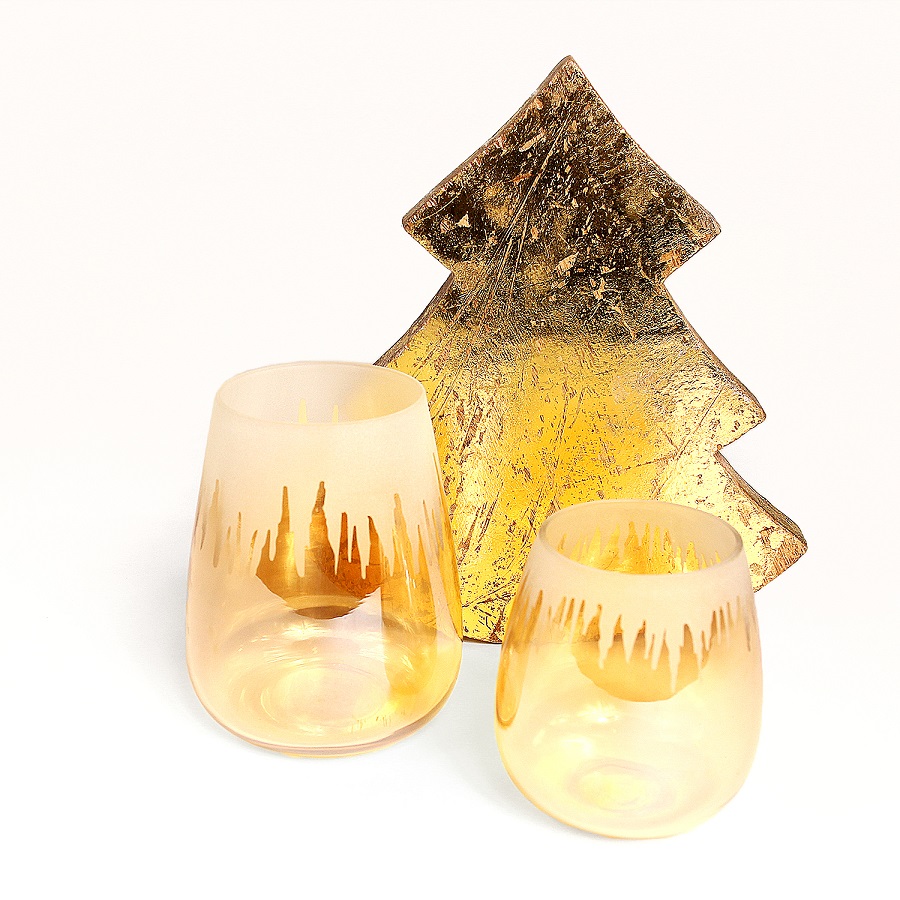 Подсвечник стеклянный H 8 см золотой EnjoyMe ENJOYME  253069 Золото  - Вид №2