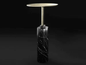ROSSATO ARREDAMENTI Круглый высокий стол из мрамора black marquina Home