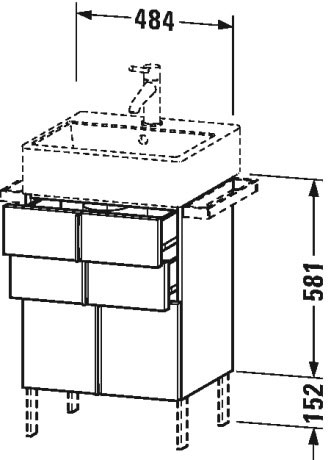 VA658408686 Vero Air Тумбочка напольная Капучино глянцевый лак Duravit - Вид №1