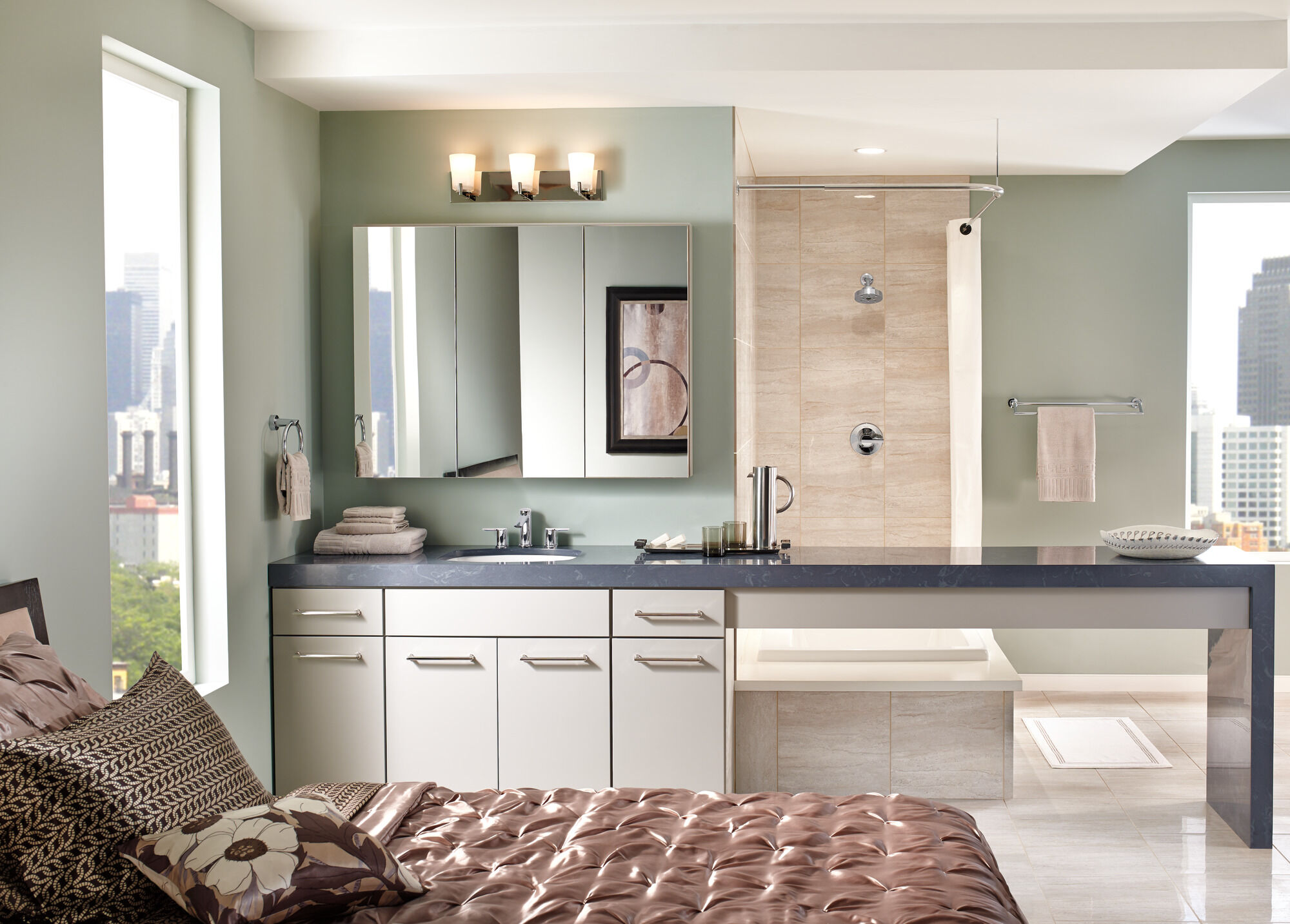 T14461-SS Monitor® 14 Series H2Okinetic® для ванны и душа Delta Faucet Compel Нержавеющая сталь  - Вид №1