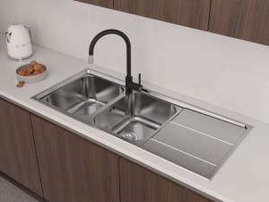 Раковина из нержавеющей стали с 2 чашами с капельницей