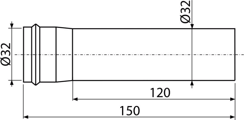 Удлинитель DN32, белый ALCAPLAST A4000B - Вид №1