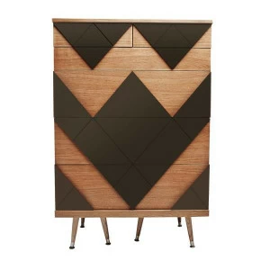 Комод с рисунком темно-коричневый Big Woo WOODI  00-3965895 Бежевый;коричневый
