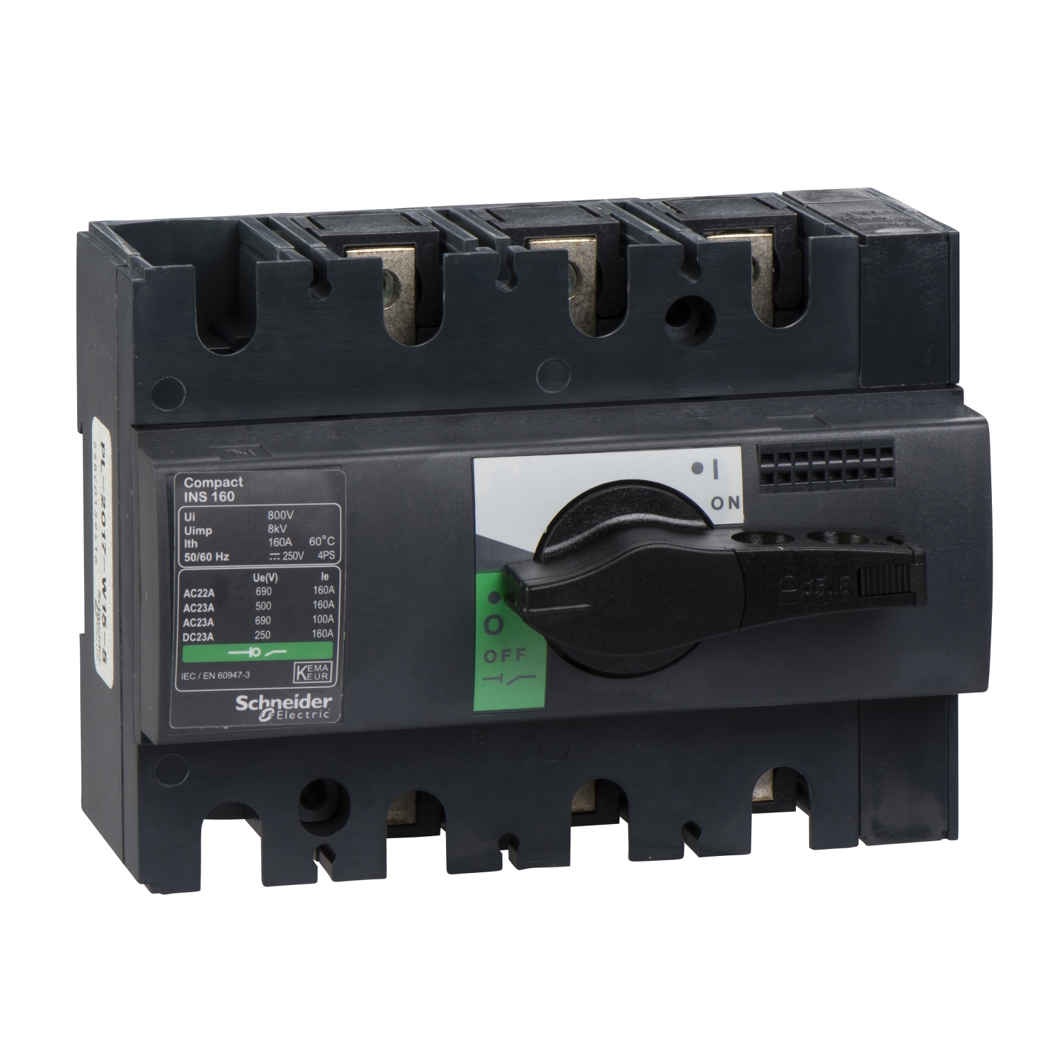 28912 Рубильник Interpact INS 160А 3P, фронтальное исполнение Schneider Electric Compact