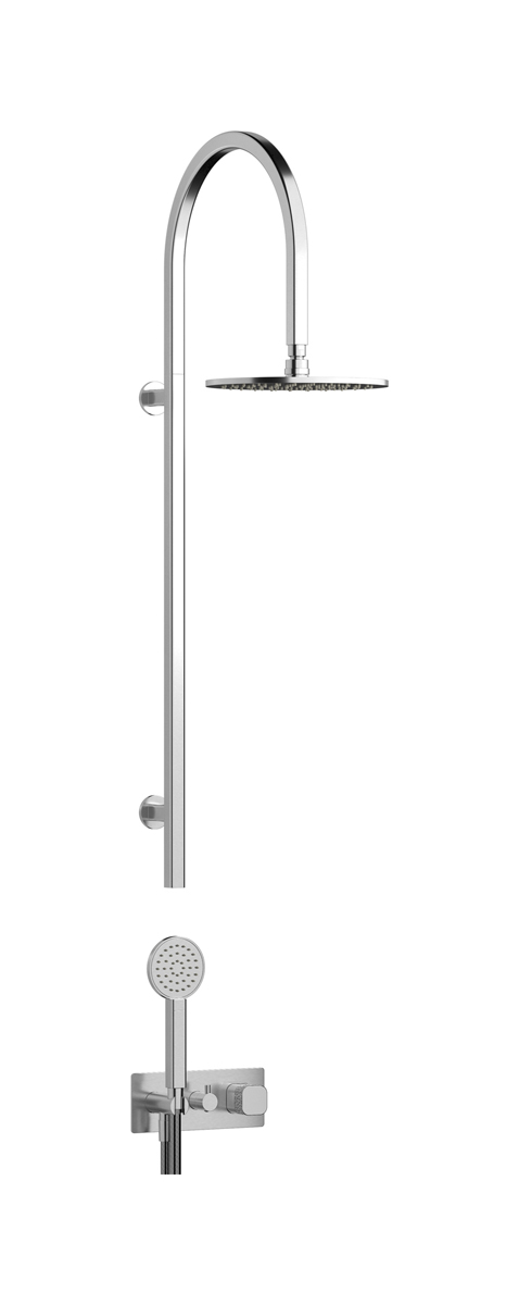 Душевая колонна в комплекте с душевым гарнитуром. WE ARE IB eo800ss_2 Brushed Nickel Elio