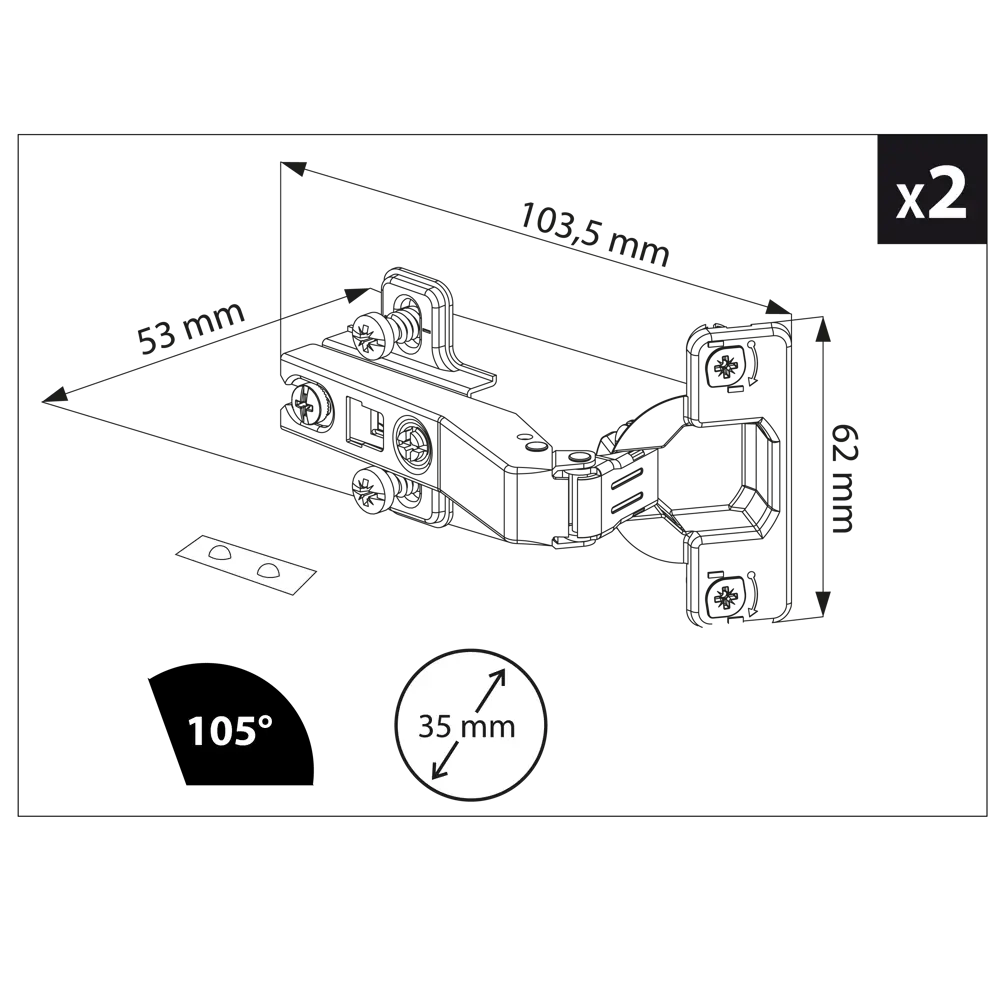 STANDERS Петли угловые 105° для каркасов, 2 шт 82034794 STLM-0017989 - Вид №3