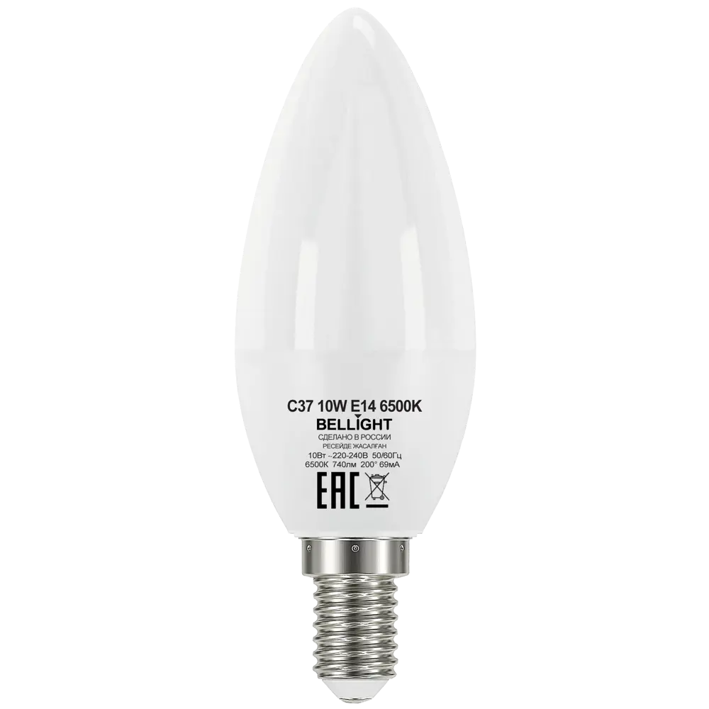 BELLIGHT LED лампа Е14 свеча 10Вт холодный белый свет 86853383 STLM-0923852 - Вид №1