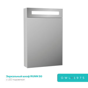 90801547 Шкаф для ванной комнаты OW07.05.00 с подсветкой 79.3х50см Runn STLM-0388484 OWL 1975