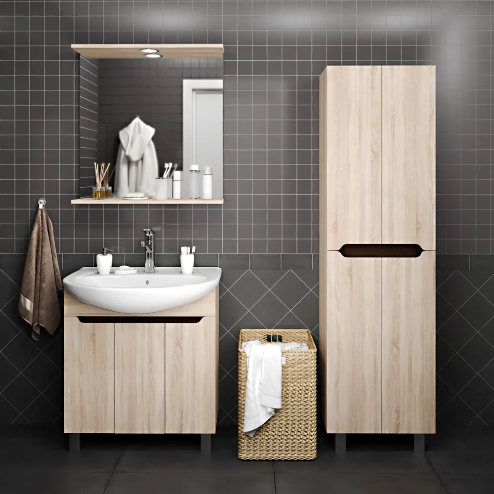 Зеркало Руан с подсветкой 65x74 см цвет сонома 84513143 STLM-2134816 Santreyd - Вид №5