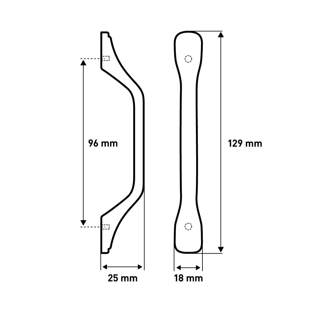 Мебельная ручка  Скоба, 96 мм, хром LJPS0190 Public Steel Россия  - Вид №4
