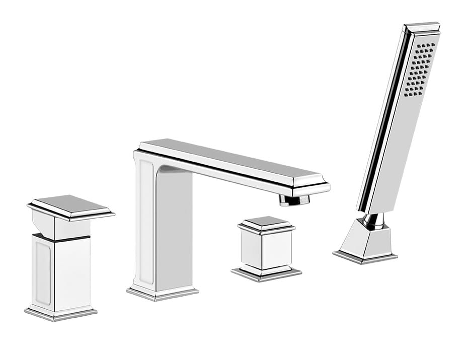 Металлический смеситель для ванны с 4 отверстиями и ручным душем Gessi элегантность ARCH-00078060 - Вид №1