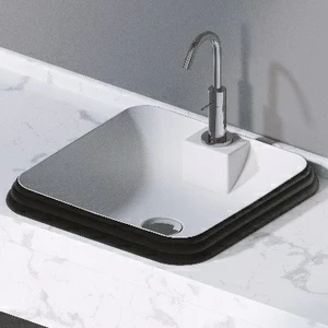 L610105 Накладная раковина под столешницу  квадратная A. e T. Italia GLASS
