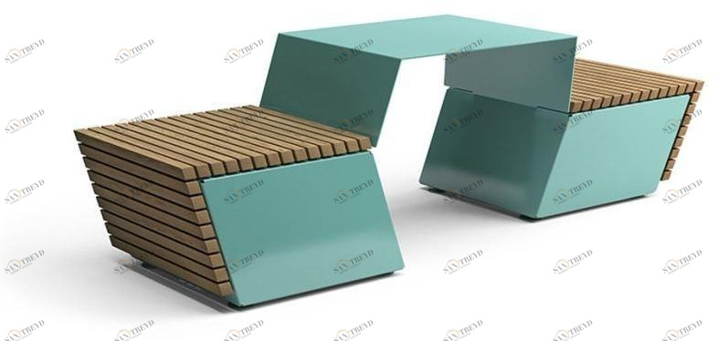 VESTRE Стол для пикника из стали и дерева со встроенными скамейками Code sun-id-1479873