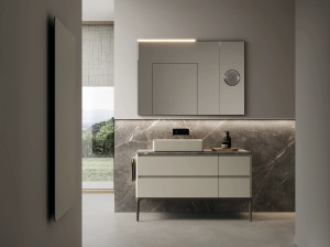 Напольный умывальник с зеркалом