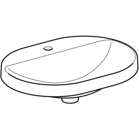 500.734.01.2 Встраиваемая раковина Geberit VariForm эллиптической формы, с полкой для отверстия под смеситель Geberit  - Вид №6