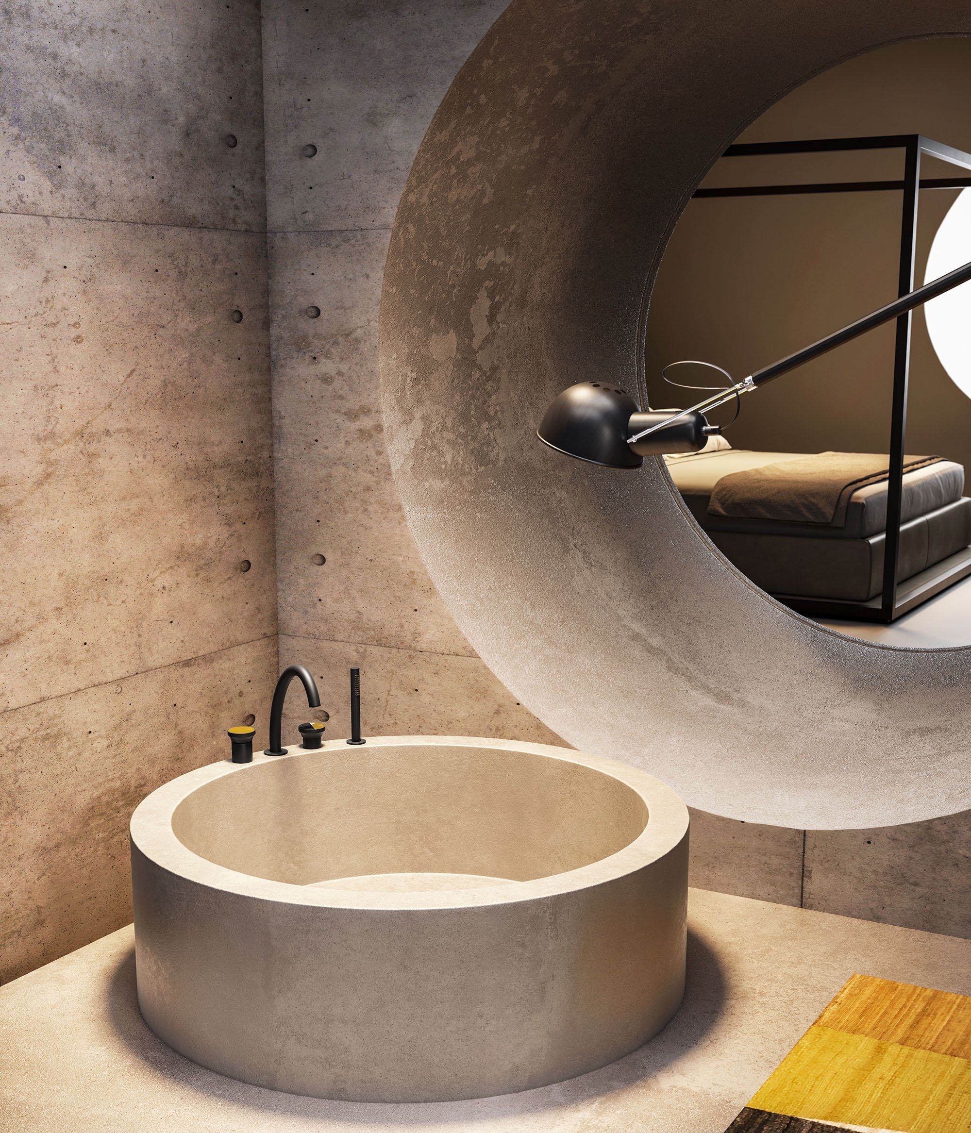 Металлический смеситель для ванны с 3 отверстиями и ручным душем Gessi происхождение ARCH-00152515 - Вид №1