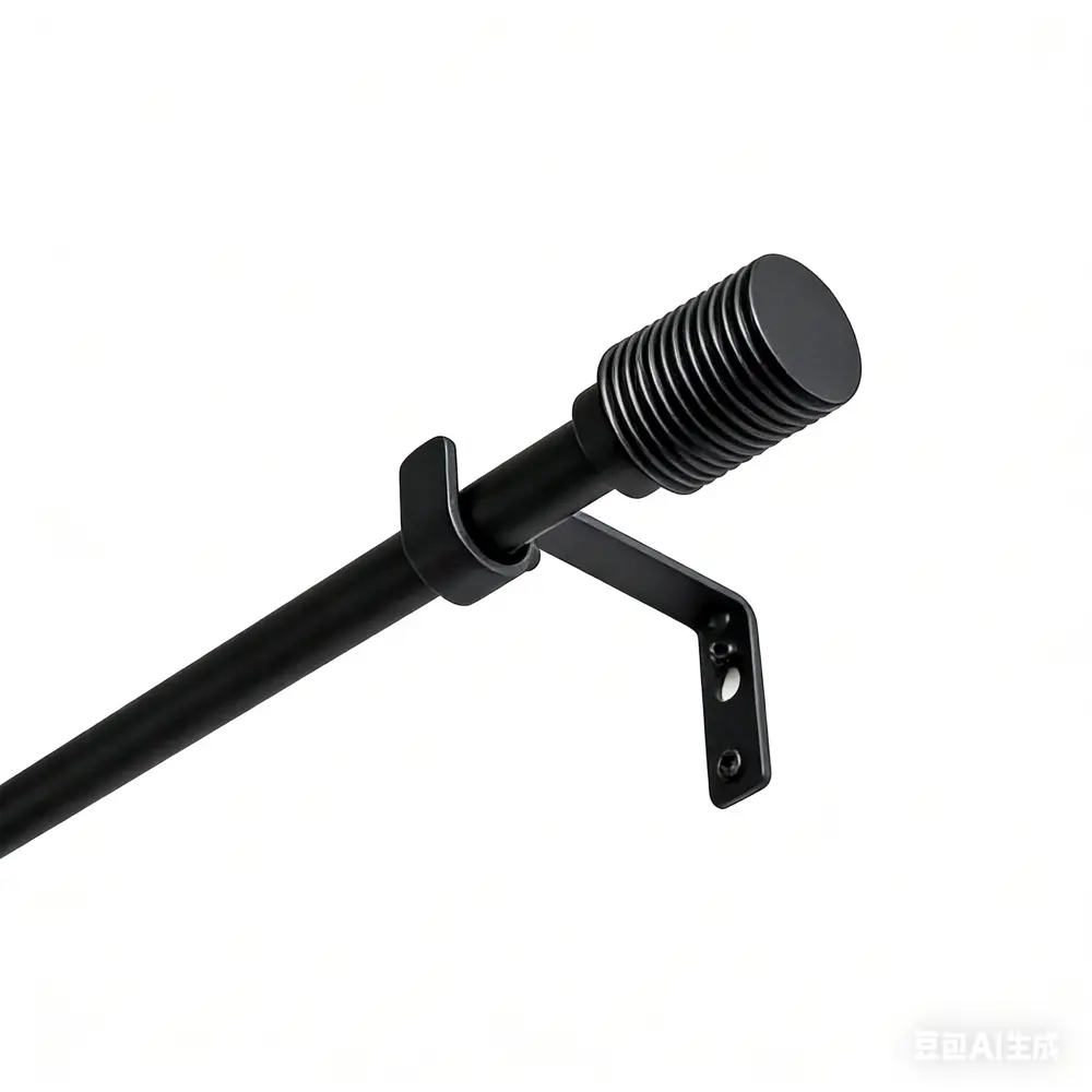 Настенный карниз раздвижной однорядный KREAFORTA Корк 1 d13/16 120-210 см металл цвет черный 89458093 STLM-2037213 