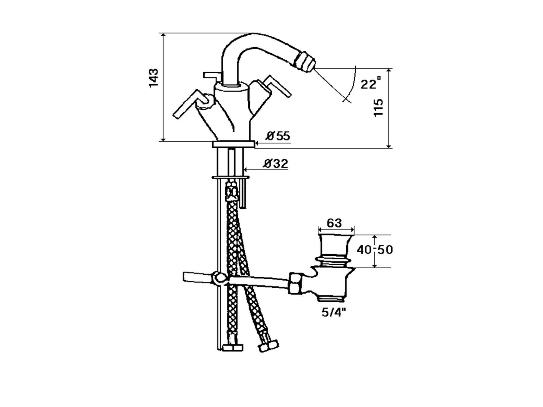 Смеситель для биде с поворотным горлышком rvb ARCH-00009866 - Вид №1