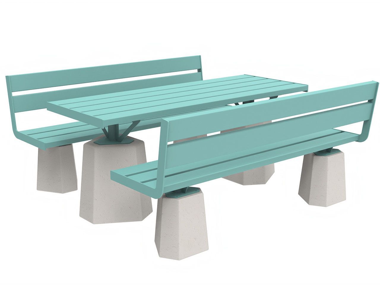 Стол для пикника из металла и бетона со встроенными скамейками Lazzari Stone ARCH-00036666 - Вид №4