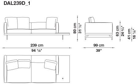 B&B Italia 3-х местный тканевый диван с шезлонгом Dock sun-id-1355318 - Вид №173