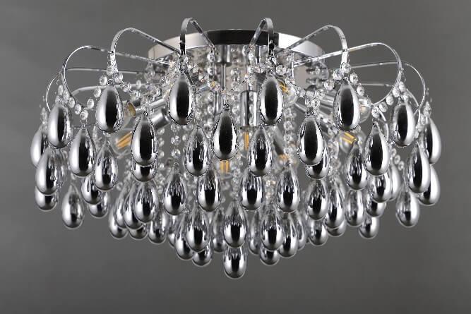 Люстра потолочная серебристая Vitaluce V5331/10PL VITALUCE ДИЗАЙНЕРСКИЕ 00-3888738 Хром  - Вид №1