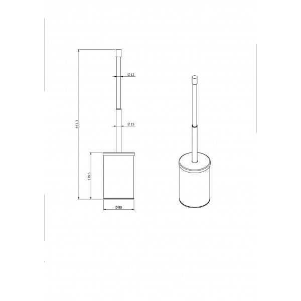 Ерш хром напольный малый колба пластик Langberger (Германия) 70171 sun-id-561464 - Вид №1