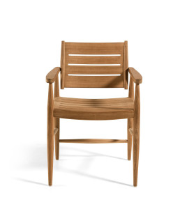 Стул для сада из тикового дерева с подлокотниками