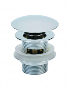 122100 000 00  Слив для умывальника или умывальника с переливом, латунный клапан digiclic, h. 58 мм, хром Valentin Хром