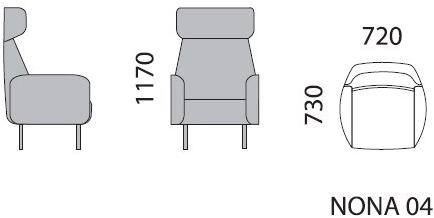 mminterier Кресло из ткани с высокой спинкой Nona sun-id-1393089 - Вид №4