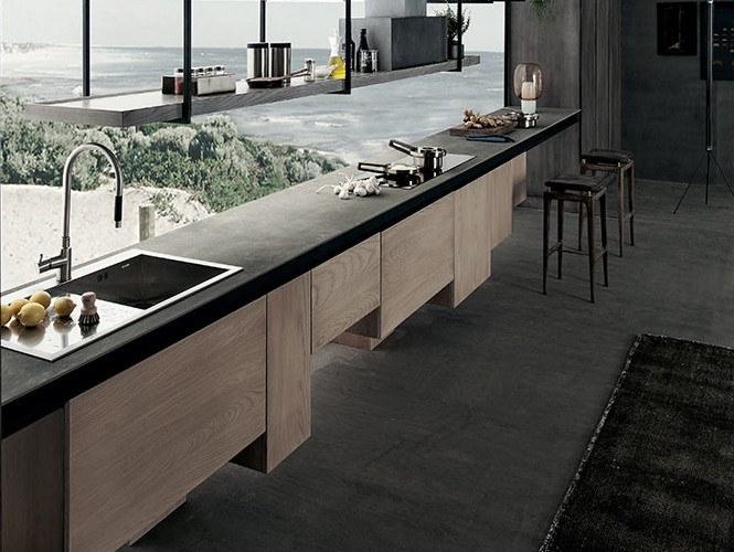 Shake Линейная деревянная кухня Line sun-id-1486600 - Вид №1